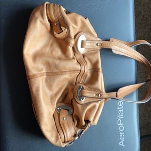 Tan leather purse